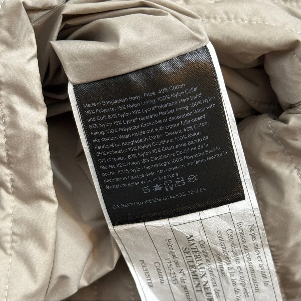 Lululemon Non Stop Bomber Jacket Raw Linen Reversible Quilted Nylon Size 10